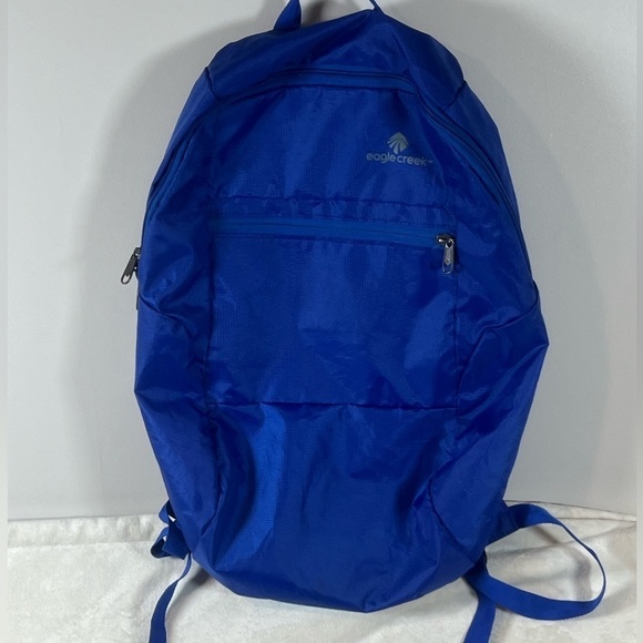 Eagle Creek Lightweight Blue Pack out Hiking Tactical Carry All Backpack Bag - Picture 2 of 7